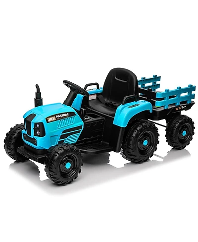 Yobtop Electric Ride-On Tractor with Trailer, Remote Control, 50-99 lbs Capacity, Ages 3+