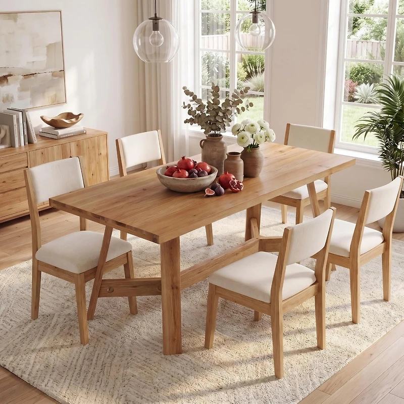 Tribesigns Dining Table,Farmhouse Brown Dinner Tables