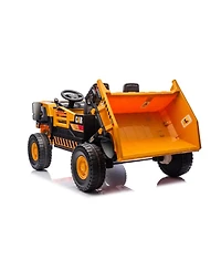 Yobtop Large Remote-Control Two-Seater Ride-On Dump Truck with Led Lights & Auto-Lift Compartment, 110 lbs Capacity, Ages 3+