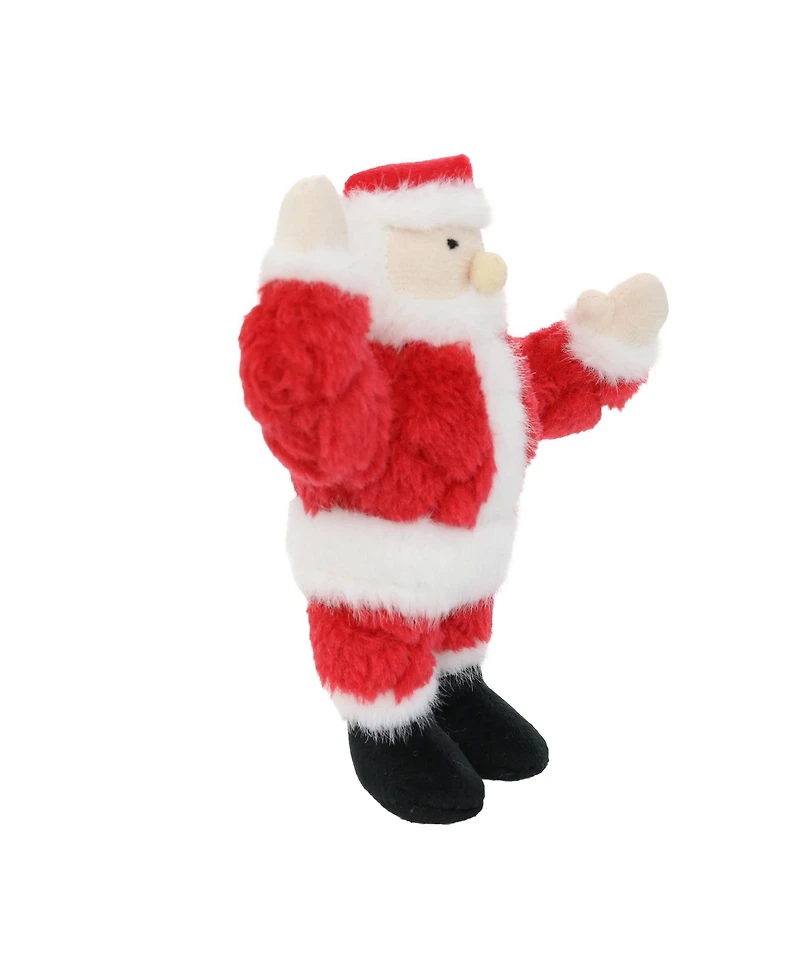 Mighty Jr Holiday Santa 2 Pack, Durable Plush Squeaky Dog Toy