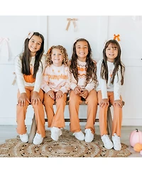 Sweet Wink Big Girls Pumpkin Stitch Patch Sweatshirt
