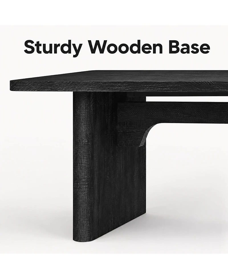 homfan 63"-82.7" Extendable Dining Table with Rounded Corners, Seats 8-10