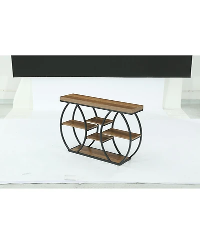 Tribesigns Extra Long Console Table, Narrow Sofa Table Behind Couch with Open Storage Shelf
