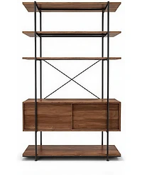 gaomon 5-Tier Industrial Bookshelf with Cabinet