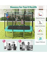Hongge Rectangle 10 x 8 Trampoline with Basketball Hoop and Soccer Goal, Ages 3+