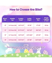 Hongge 14-Inch Girls Bike Featuring Anti-Slip Rubber Tires