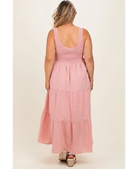 Pinkblush Maternity Tiered Smocked Square Neck Maxi Dress