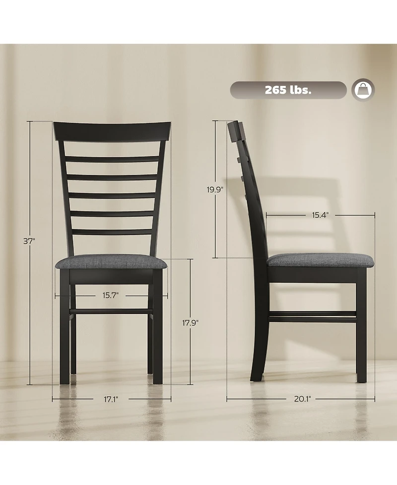 Homcom Farmhouse Wooden Dining Chairs Set of 2