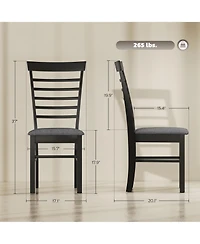 Homcom Farmhouse Wooden Dining Chairs Set of 2