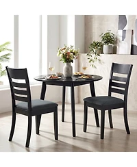 Sugift Wooden Upholstered Kitchen Chairs Set of 4 with Curved Slat