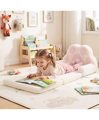 Sugift 2-in-1 Convertible Kids Sofa and Lounger with Removable Washable Cover