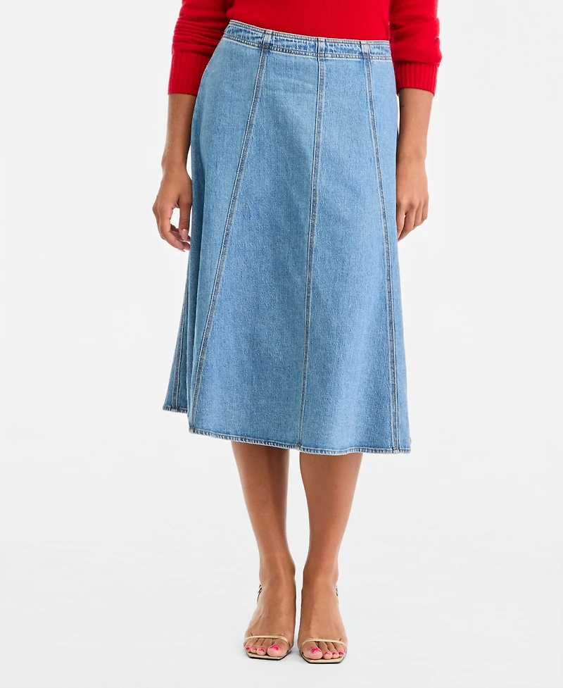 On 34th Women's Denim A-Line Midi Skirt, Macy's Exclusive