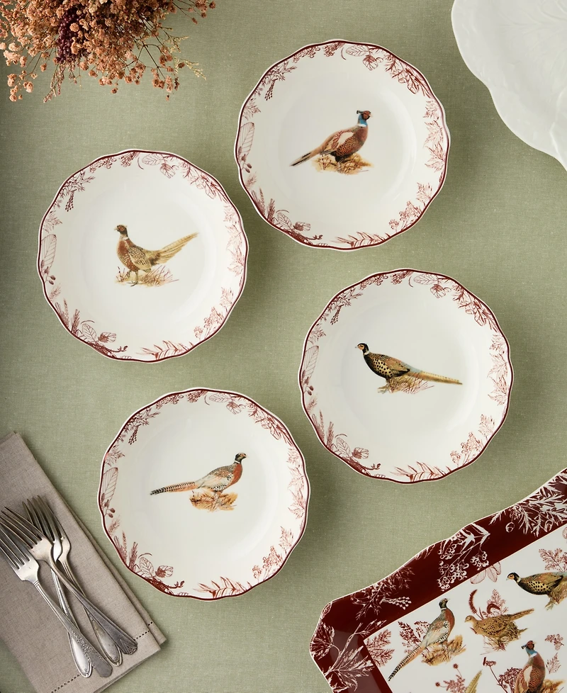 Certified International Pheasant Grove Canape Plates, Set of 4