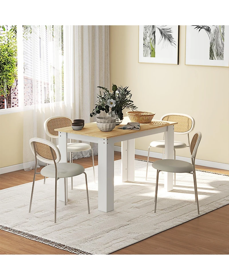 Homcom 47" Modern Dining Table for 4-6 People Kitchen Table, and