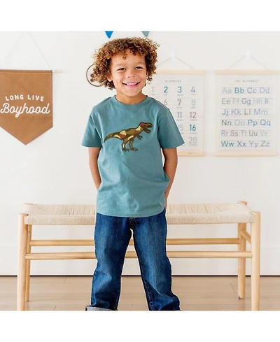Sweet Wink Little Boys Camo Dino Patch Short Sleeve T-Shirt