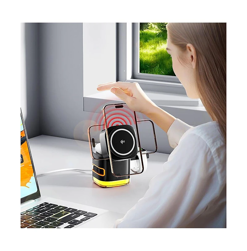 Artudatech 5-in-1 Qi2 Wireless & 30W Fast Charging Station, Compatible with iPhone, Apple Watch, and AirPods