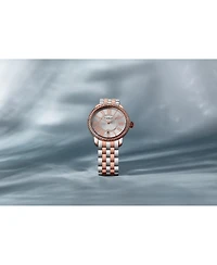 Stuhrling Women's Original Celestia Quartz Crystal Bezel Two-Tone Stainless Steel Bracelet Watch 38mm