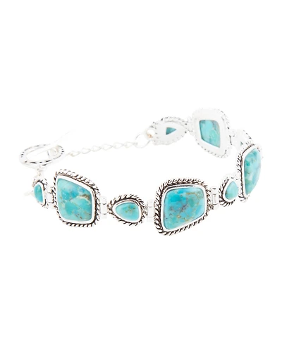Barse Sedona Blue Turquoise and Silver Toggle Bracelet