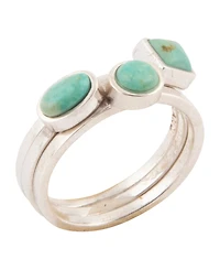Barse Silver Blue Turquoise Stackable Ring