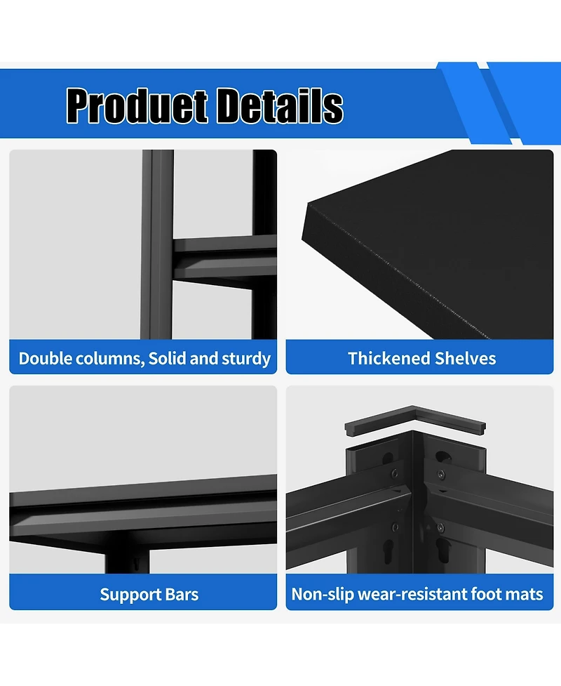 Boyel Living Fish Tank Stand 34 Inch Heavy Duty Steel 3 Tier Adjustable Shelves 660lb