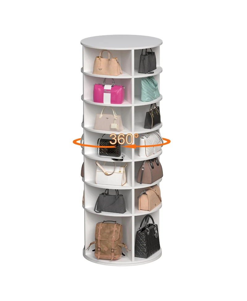 Flynama 7 Tier 360 Degree Rotating Shoe Rack Tower Large Capacity Free Standing Shoe Organizer