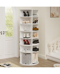 Flynama 7 Tier 360 Degree Rotating Shoe Rack Tower Large Capacity Free Standing Shoe Organizer