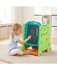 Sugift 4-in-1 Kids Art Easel with Double-Sided Magnetic Board