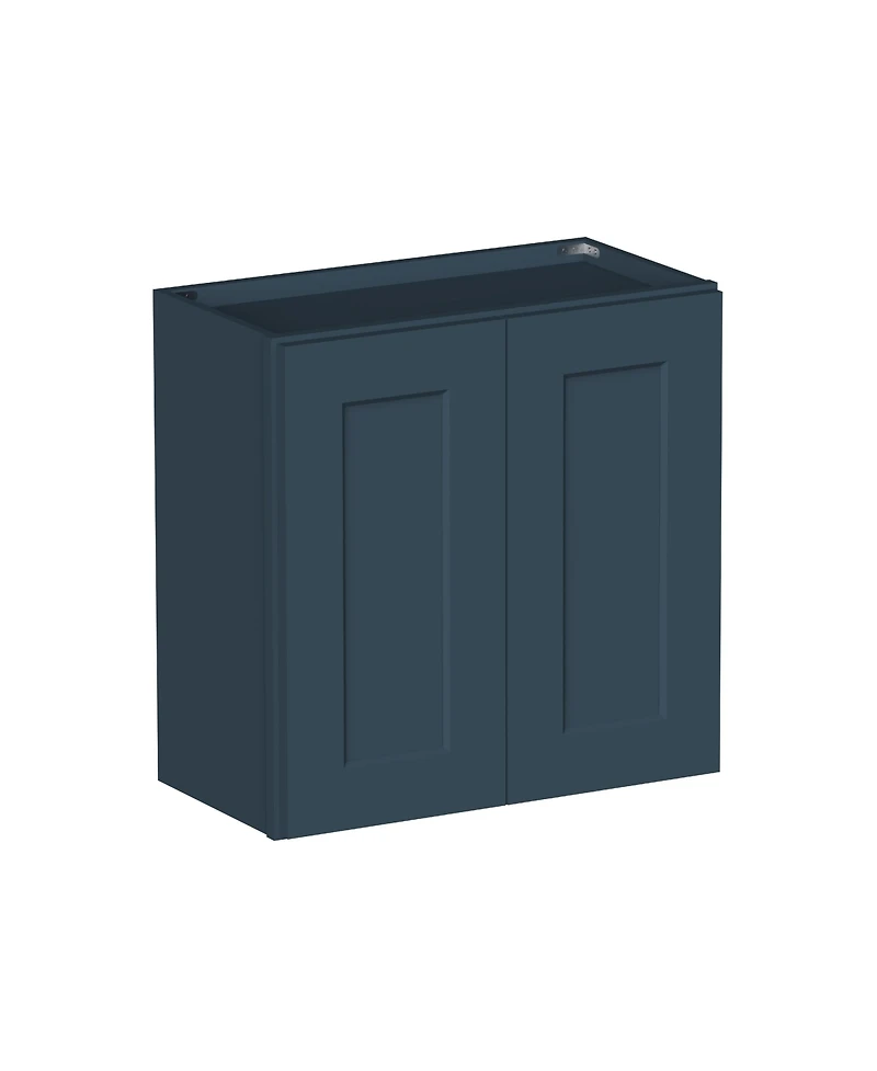Boyel Living Double Door Short Wall Cabinet with Shelves, Ready to Assemble Kitchen Solid Wood Frame
