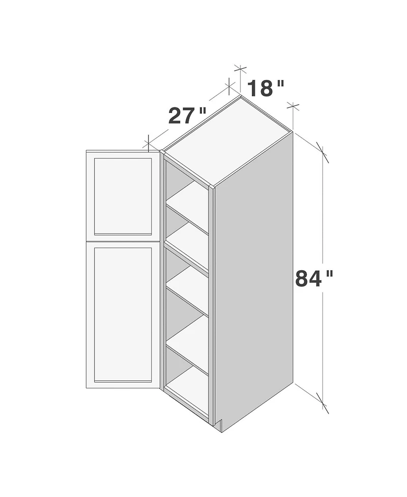 Boyel Living 84 Inch Hight Pantry Cabinet 2 Doors 4 Shelves, Ready to Assemble Kitchen with Solid Wood Frame, Soft-Close Slides and Hinges