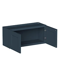 Boyel Living 33 Inch x 15 Double Door Short Wall Cabinet, Ready to Assemble Kitchen Cabinet with Solid Wood Frame, Soft-Close Slides and Hinge