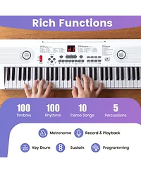 Hongge 61-Key Portable Digital Keyboard Piano, 5-Piece Set