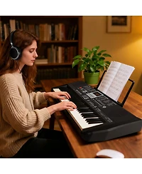 Hongge 61-Key Light-Up Teaching Electric Piano Keyboard Kit, Ages 3+