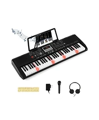 Hongge 61-Key Light-Up Teaching Electric Piano Keyboard Kit, Ages 3+
