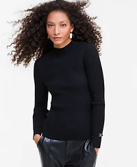 I.n.c. International Concepts Women's Mock Neck Ribbed Long-Sleeve Sweater, Macy's Exclusive