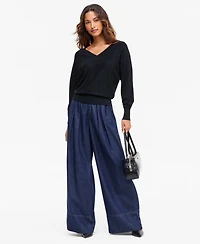 I.n.c. International Concepts Women's Embellished Double V-Neck Pullover, Macy's Exclusive