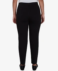 Alfred Dunner Women's Travel Advisory Pull-On Short-Length Knit Twill Pants