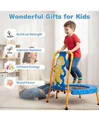 Hongge Mini Toddler Trampoline with Padded Handle, 28" × 30", 176 lb Capacity, Ages 3-6