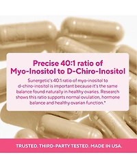Sunergetic Myo-Inositol and D-Chiro Inositol Capsules with Folate and Dim, 90 Count