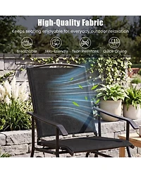 Sugift Outdoor Glider Chair with Metal Frame and Armrests