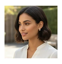 Rivka Friedman 18K Gold Plated Pear Cz Hoop Earrings