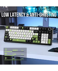 Aula F99 Pro Wireless Mechanical Gaming Keyboard, Tri-Mode Bt Type-c, Rgb Backlit with Multifunctional Knob, 8000mAh Battery