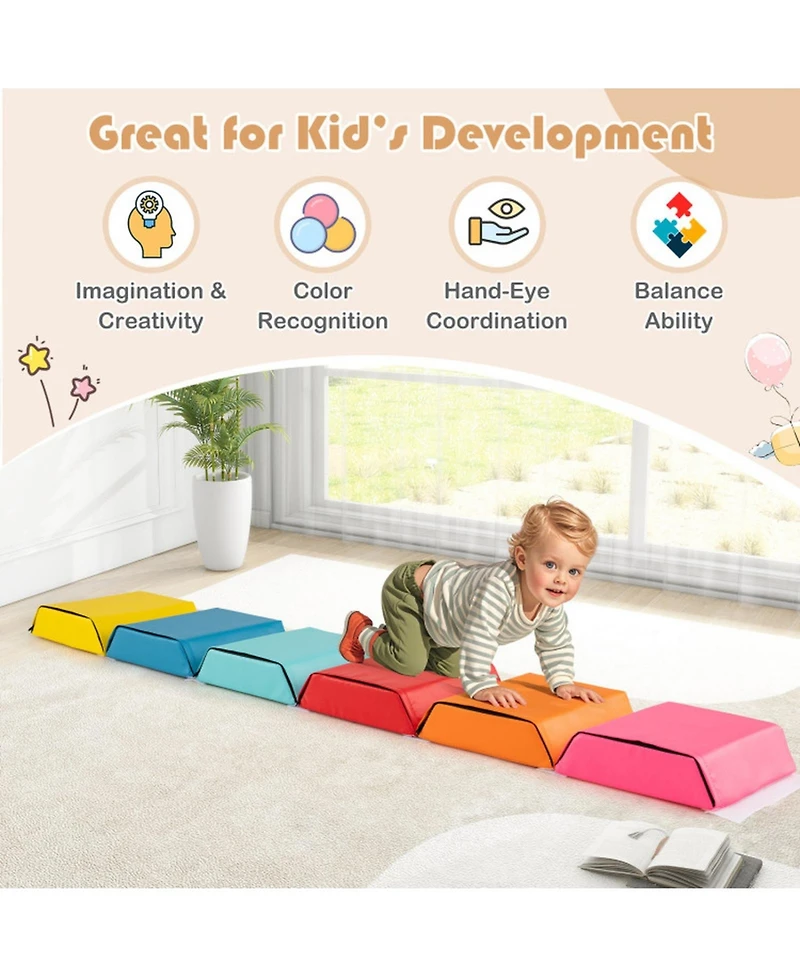 Hongge Baby Convertible Hexagon Foam Playmat, 6-Block Set