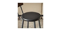 Flynama 4-Piece Long Bar Table Set with 3 Pu Stools, Industrial for Kitchen and Living Room