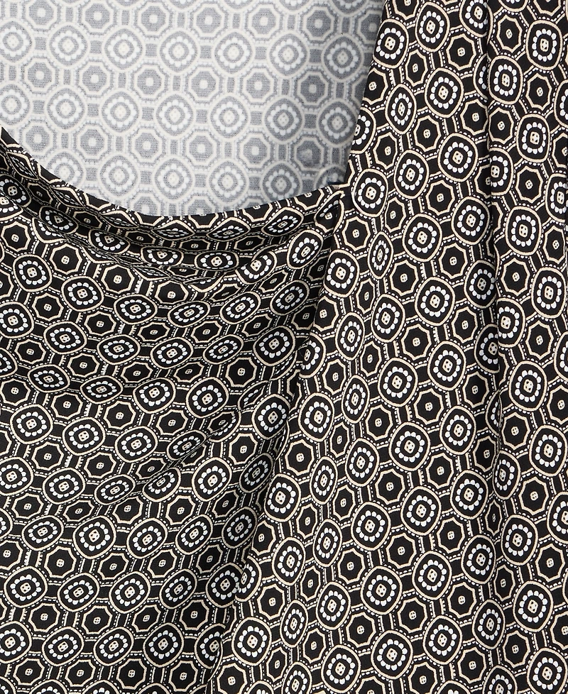 I.n.c. International Concepts Women's Geometric-Print Cowl-Neck Long-Sleeve Blouse, Macy's Exclusive