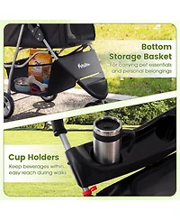 Sugift 3-Wheel Pet Stroller for Small Dogs and Cats up to 33 Lbs