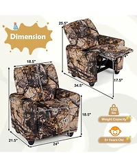 Sugift Kids Push Back Recliner Chair Toddler Reclining Armchair with Cup Holder