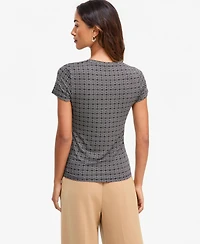 I.n.c. International Concepts Women's Geometric-Print Crewneck Top, Macy's Exclusive