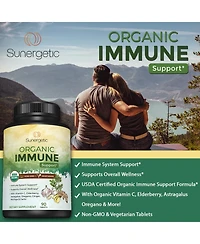 Sunergetic Immune Supplement with Vitamin C, Elderberry, Astragalus, Oregano, Ginger, Moringa and Garlic, 90 Tablets