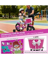 Hongge 12-Inch Kids' Bike with Detachable Training Wheels and Adjustable Seat, 110 lbs Capacity, Ages 3–8