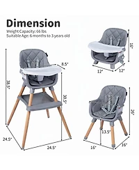 Sugift 9-in-1 Convertible High Chair for Babies and Toddlers with Seat Cushion